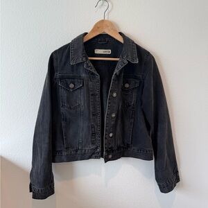 Topshop Moto Gray/Black Jean Jacket